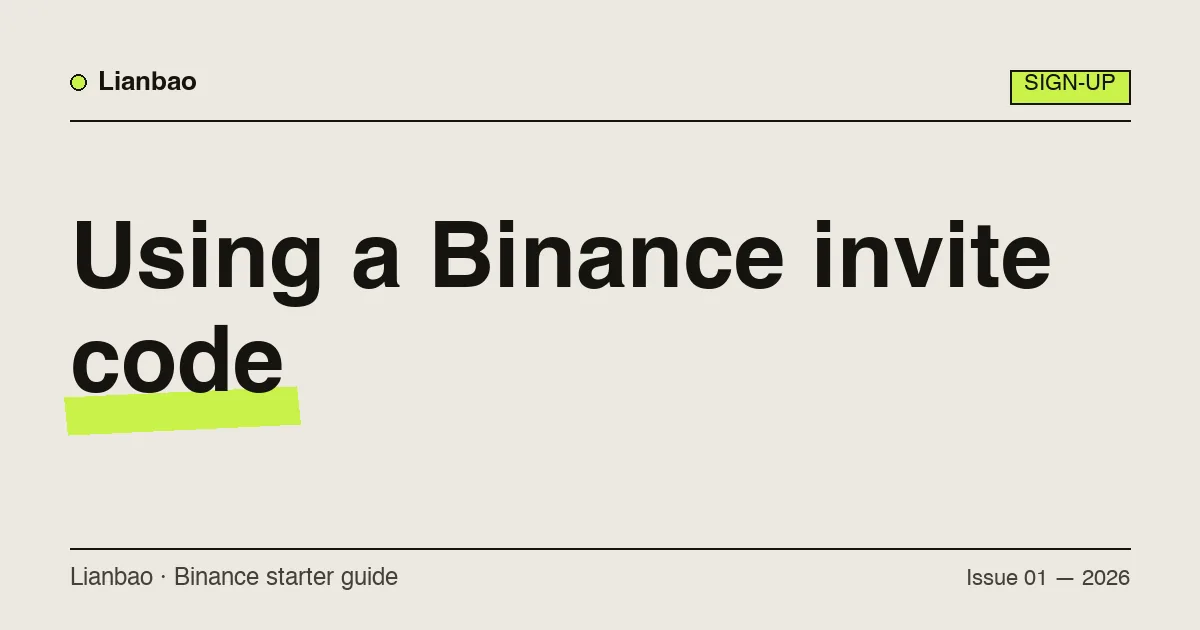 The invite-code field expanded on the Binance sign-up page, with a referral code typed into the box, showing a beginner entering the code
